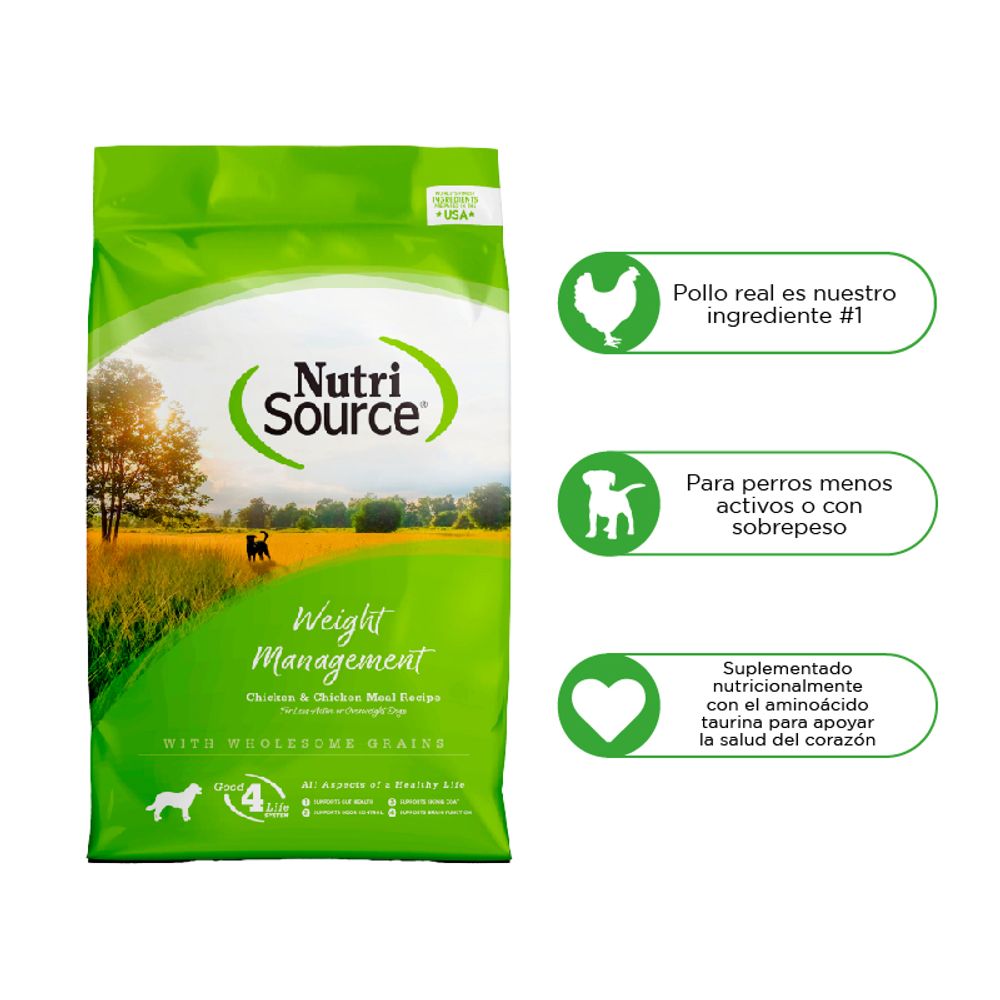 Nutrisource dog 2024 food weight management